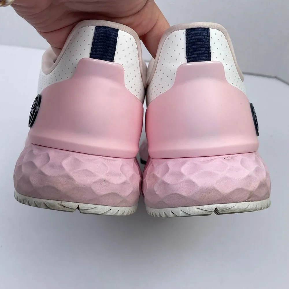 G/FORE MG4+ Golf Shoes Women 9.6 Snow White Blush Pink Spikeless Perforated